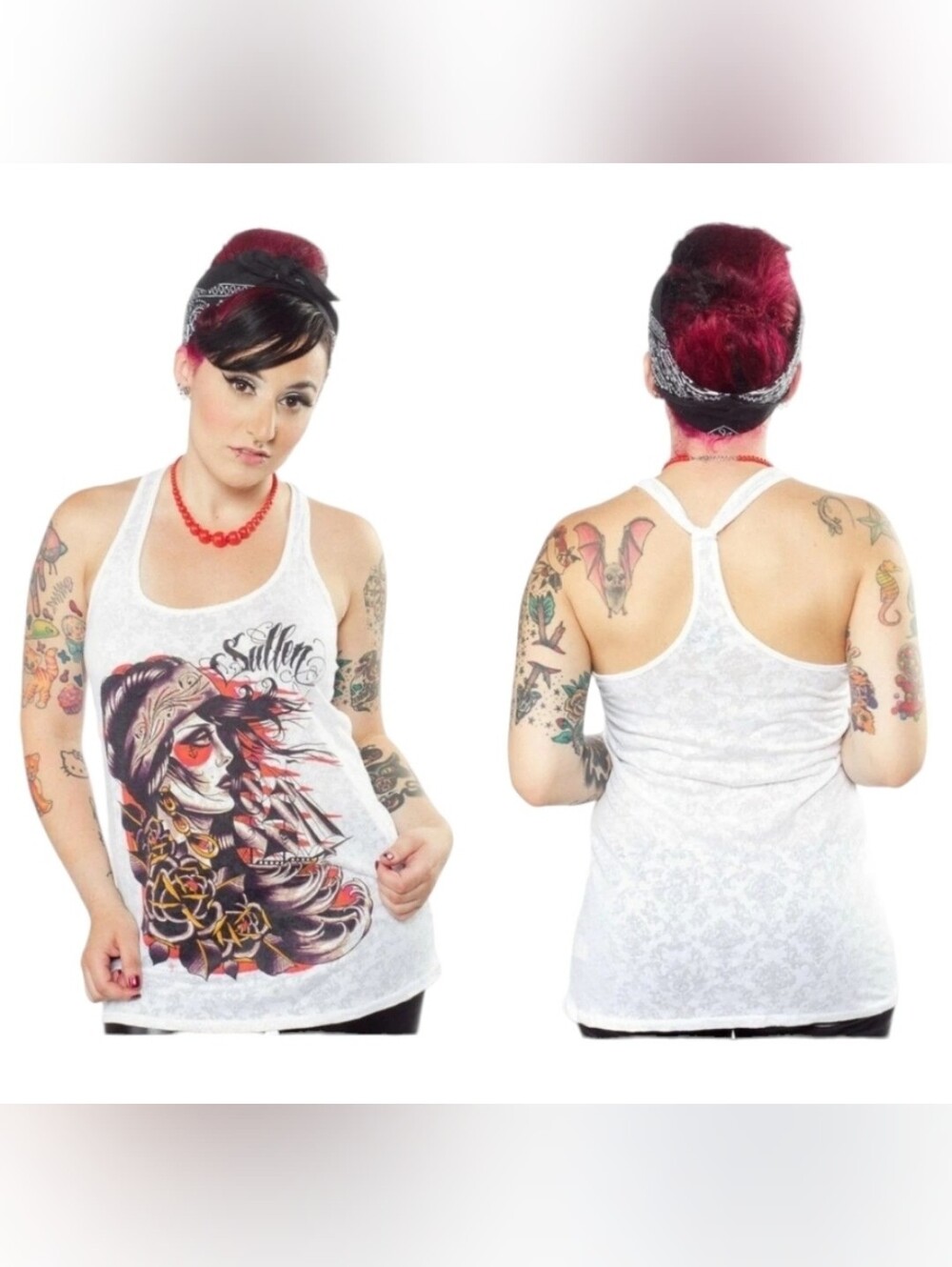 Y2K Sullen Sea Of Sorrows Burnout Tank Sz L